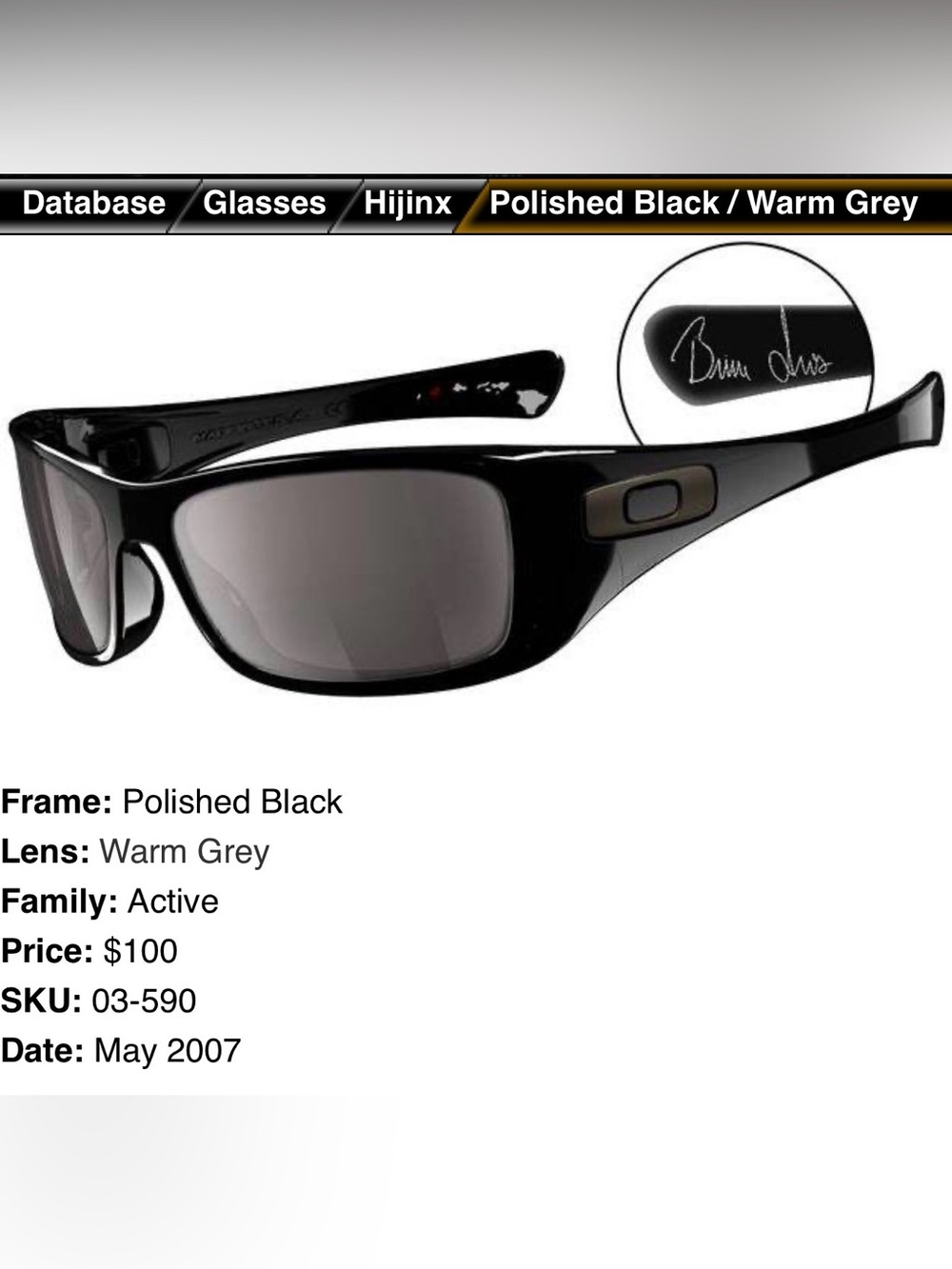 Oakley Limited Edition Bruce Irons Hijinx Sunglasses 03-590 Black Frame Grey Len - Picture 2 of 13